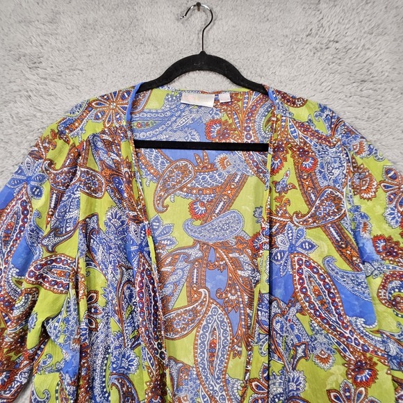 Belle by Kim Gravel Tank Cardigan Set Sz 2X Paisley Boho Travel Coastal Resort - Picture 13 of 16